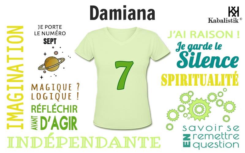 La signification numérologique du prénom Damiana