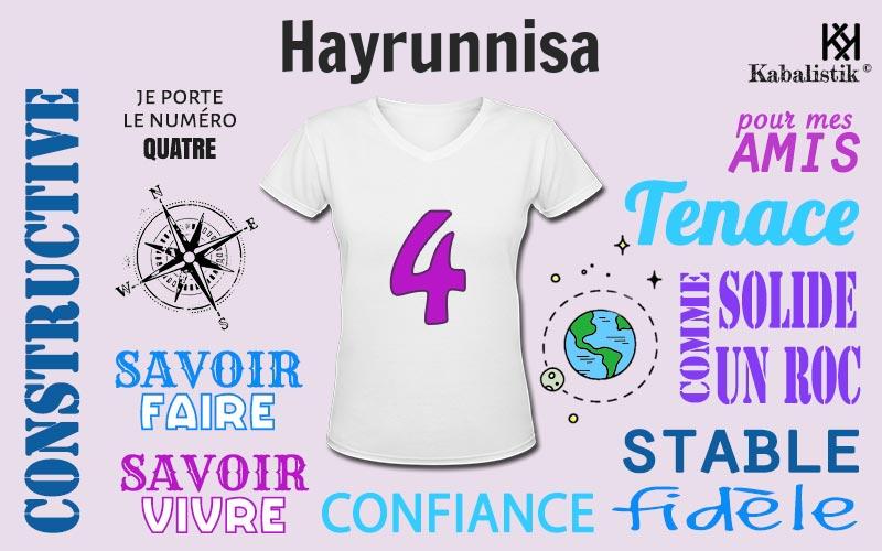 La signification numérologique du prénom Hayrunnisa