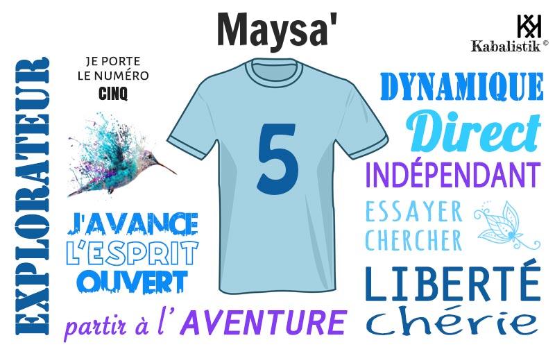La signification numérologique du prénom Maysa'
