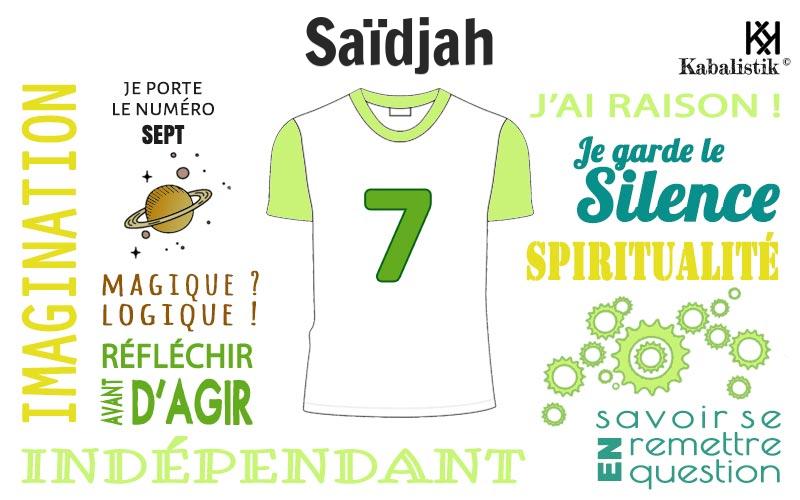 La signification numérologique du prénom Saïdjah