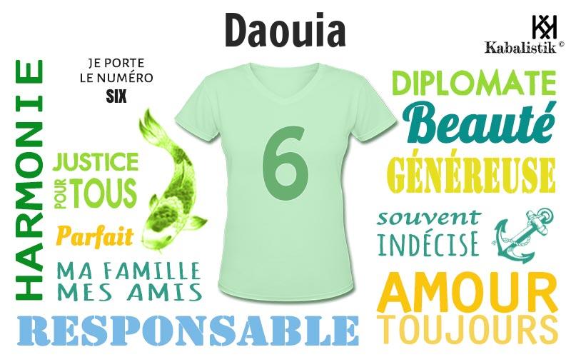 La signification numérologique du prénom Daouia