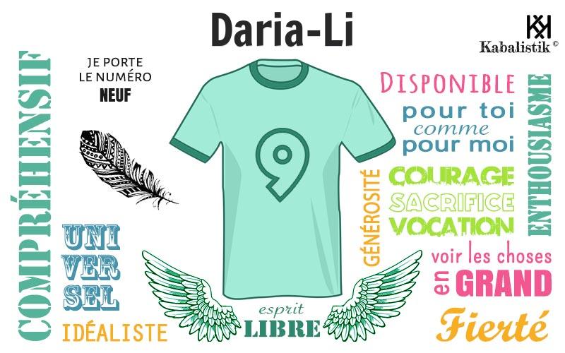La signification numérologique du prénom Daria-li