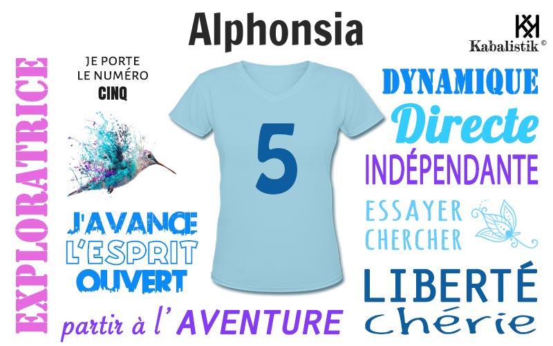 La signification numérologique du prénom Alphonsia