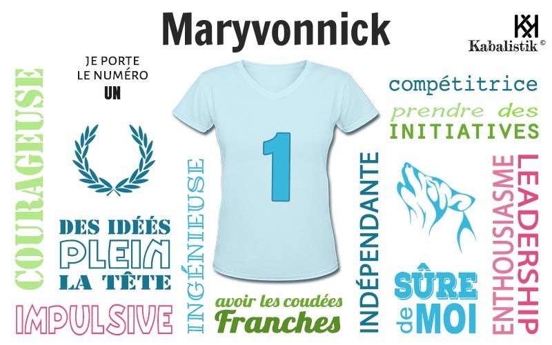 La signification numérologique du prénom Maryvonnick