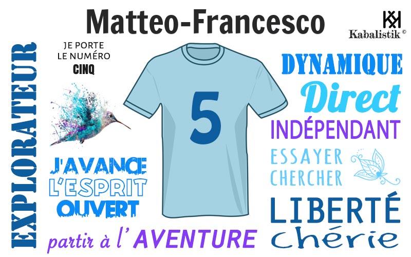 La signification numérologique du prénom Matteo-francesco