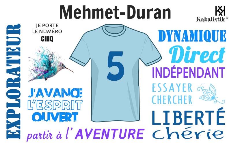 La signification numérologique du prénom Mehmet-duran
