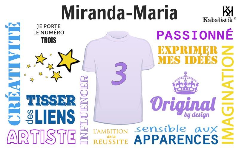 La signification numérologique du prénom Miranda-maria