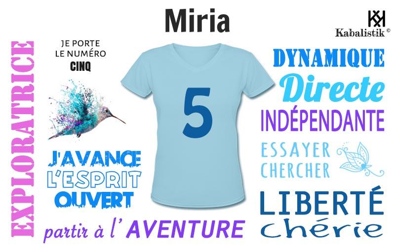 La signification numérologique du prénom Miria