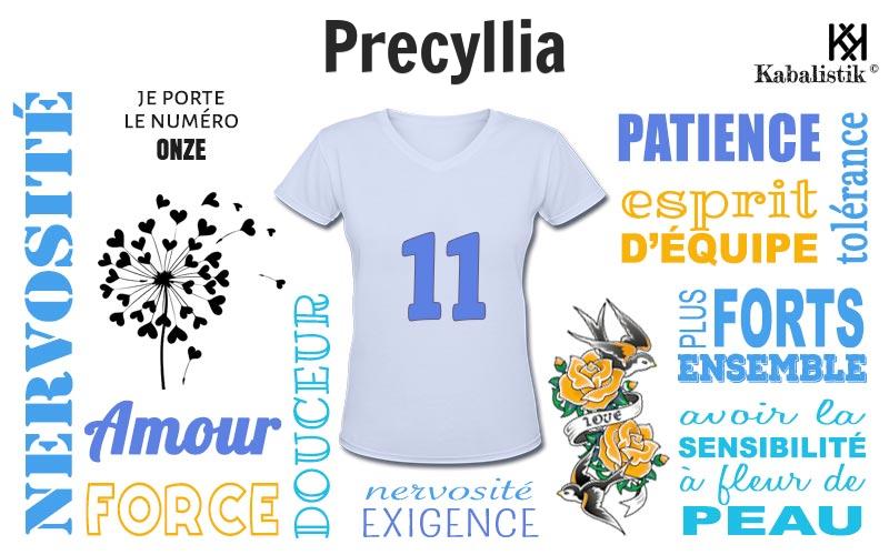 La signification numérologique du prénom Precyllia