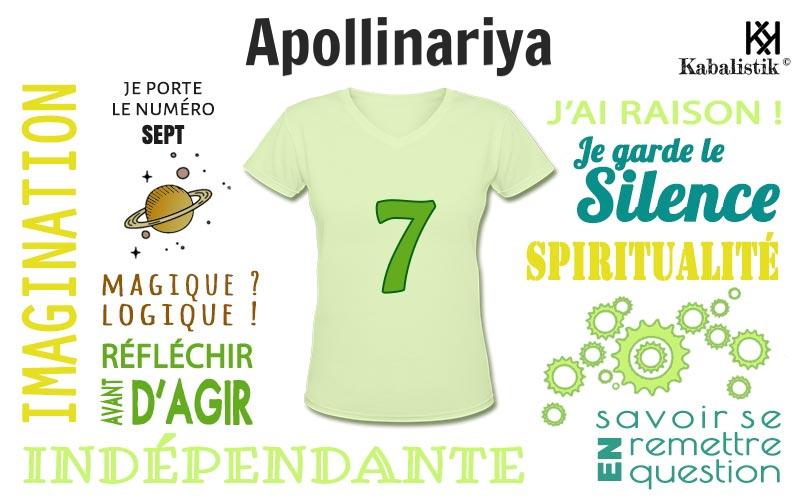 La signification numérologique du prénom Apollinariya