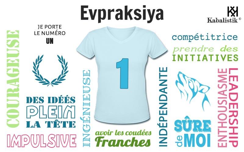 La signification numérologique du prénom Evpraksiya