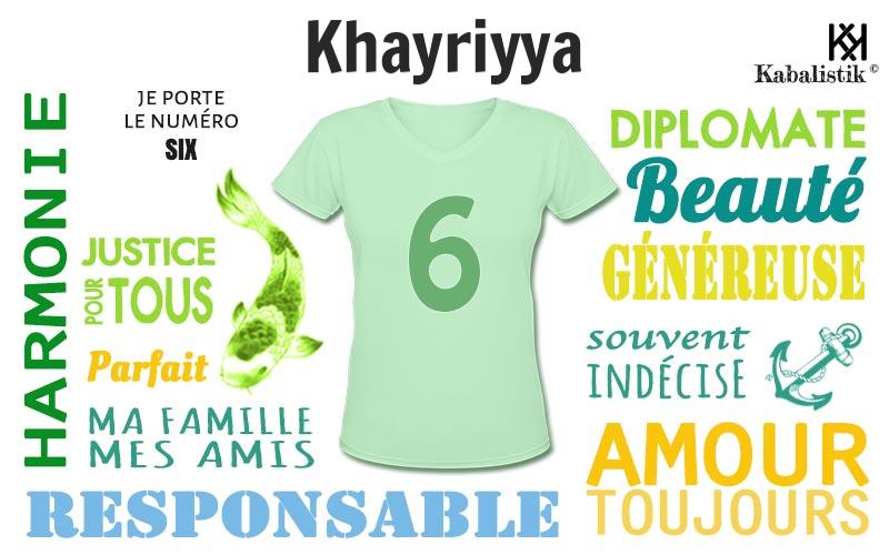 La signification numérologique du prénom Khayriyya