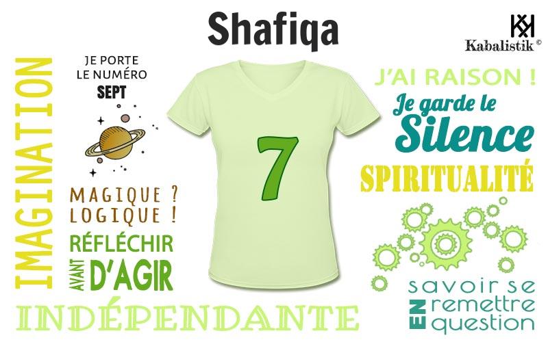 La signification numérologique du prénom Shafiqa