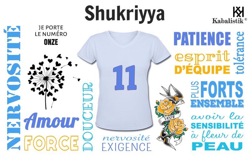 La signification numérologique du prénom Shukriyya