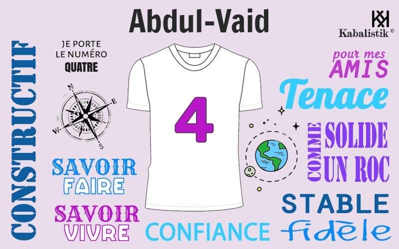 La signification numérologique du prénom Abdul-Vaid