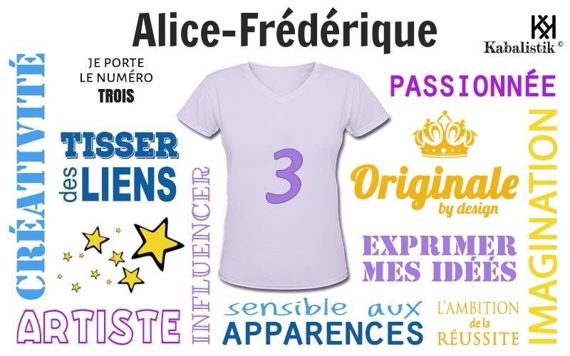 La signification numérologique du prénom Alice-Frédérique