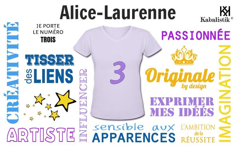 La signification numérologique du prénom Alice-Laurenne