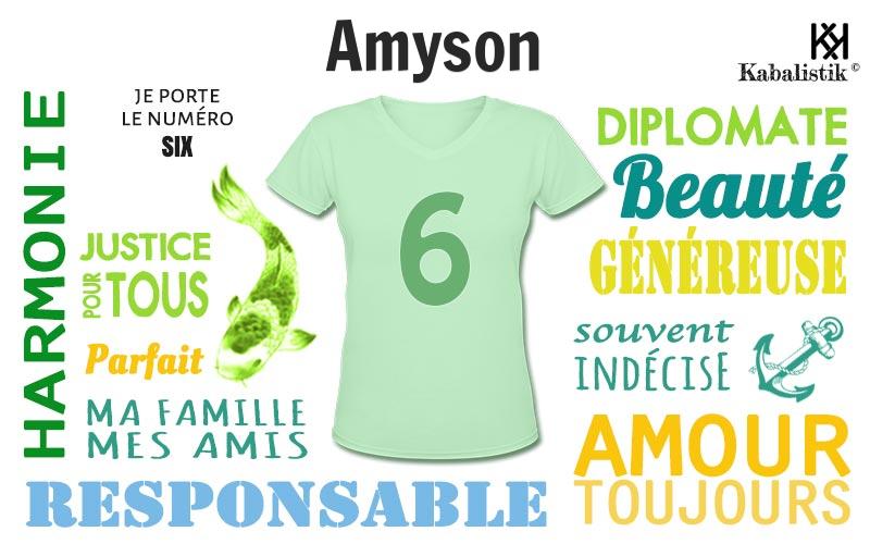 La signification numérologique du prénom Amyson