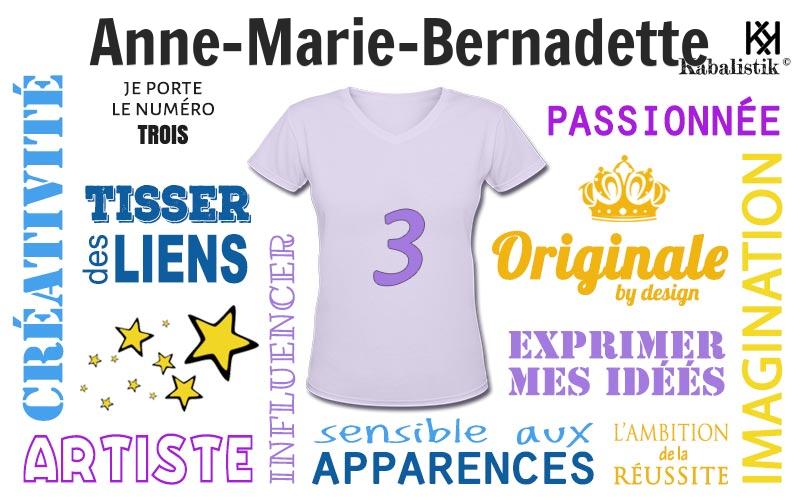 La signification numérologique du prénom Anne-Marie-Bernadette