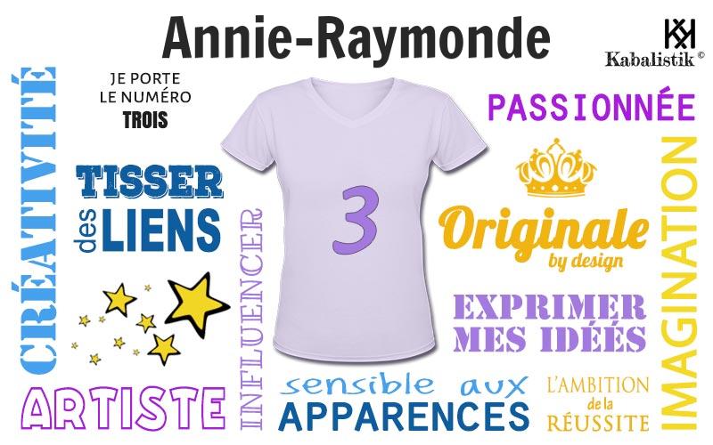 La signification numérologique du prénom Annie-Raymonde