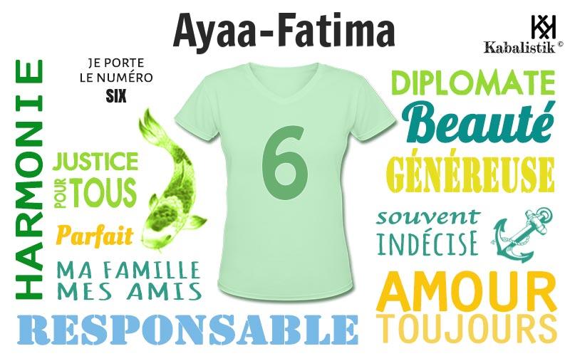 La signification numérologique du prénom Ayaa-Fatima