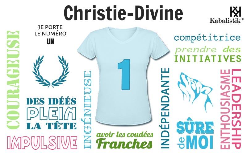 La signification numérologique du prénom Christie-Divine
