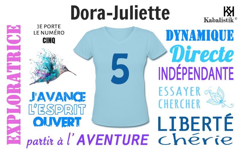 La signification numérologique du prénom Dora-Juliette