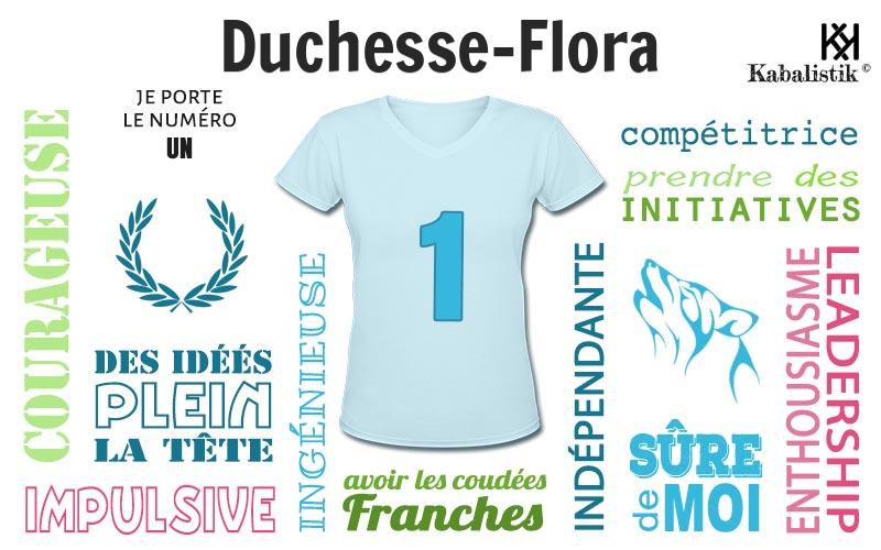 La signification numérologique du prénom Duchesse-Flora