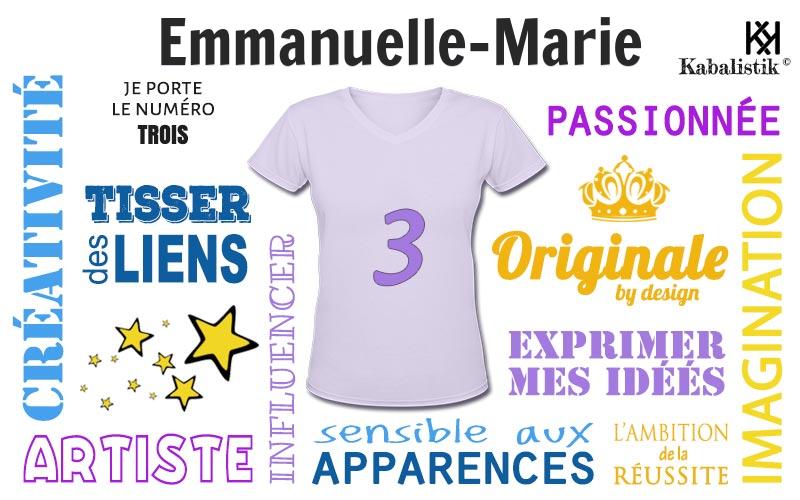 La signification numérologique du prénom Emmanuelle-Marie