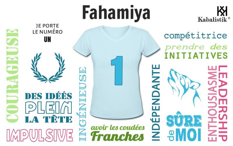 La signification numérologique du prénom Fahamiya