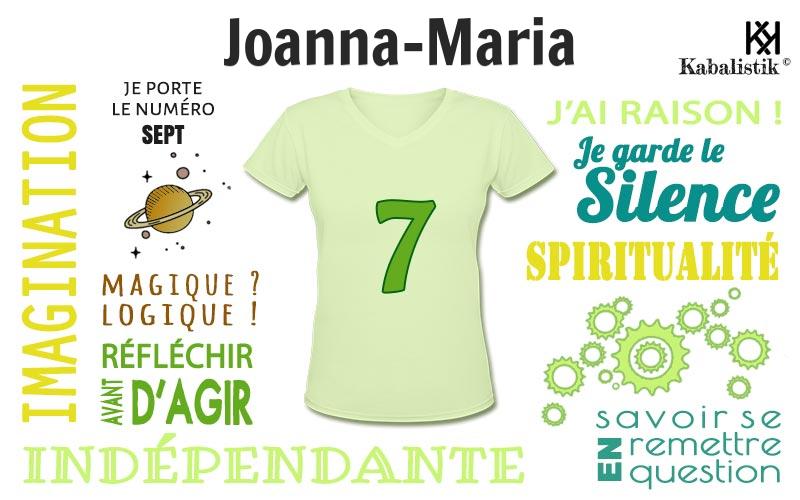 La signification numérologique du prénom Joanna-Maria