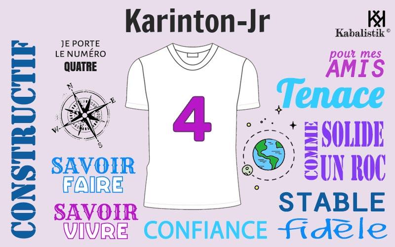 La signification numérologique du prénom Karinton-Jr