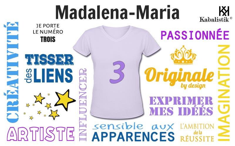 La signification numérologique du prénom Madalena-Maria
