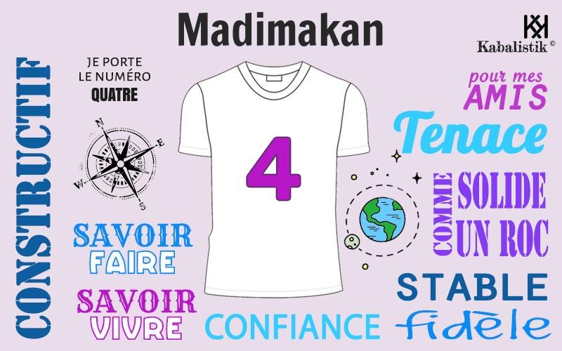 La signification numérologique du prénom Madimakan