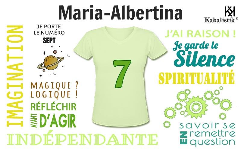 La signification numérologique du prénom Maria-Albertina