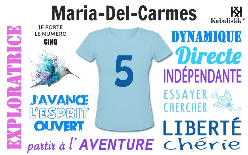 La signification numérologique du prénom Maria-Del-Carmes