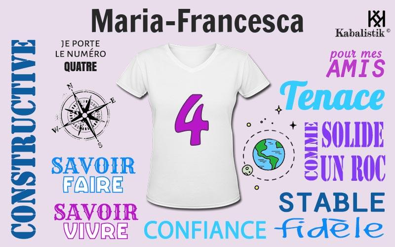 La signification numérologique du prénom Maria-Francesca