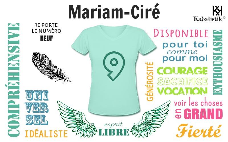 La signification numérologique du prénom Mariam-Ciré