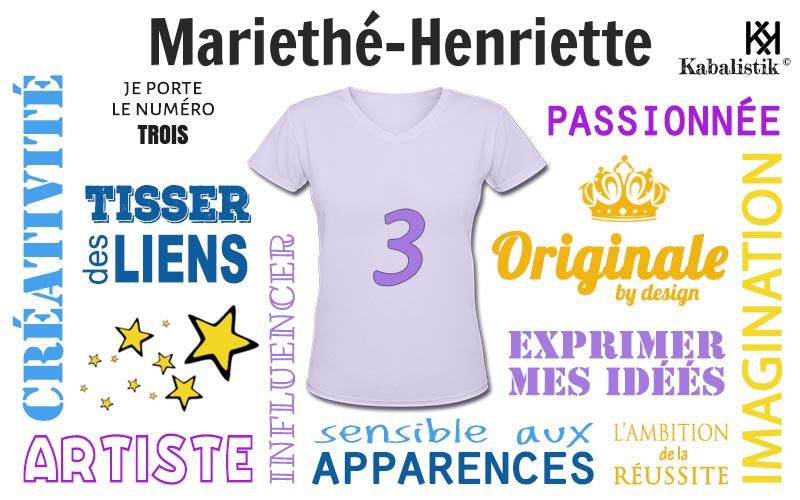 La signification numérologique du prénom Mariethé-Henriette