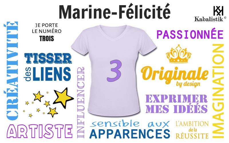 La signification numérologique du prénom Marine-Félicité