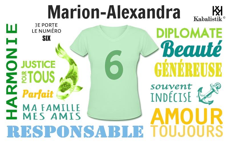 La signification numérologique du prénom Marion-Alexandra