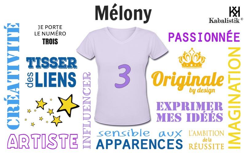 La signification numérologique du prénom Mélony