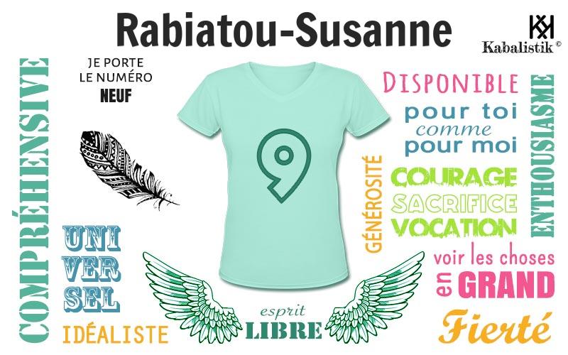 La signification numérologique du prénom Rabiatou-Susanne
