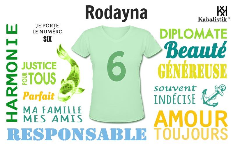 La signification numérologique du prénom Rodayna