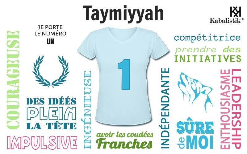 La signification numérologique du prénom Taymiyyah