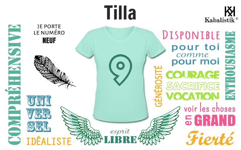 La signification numérologique du prénom Tilla