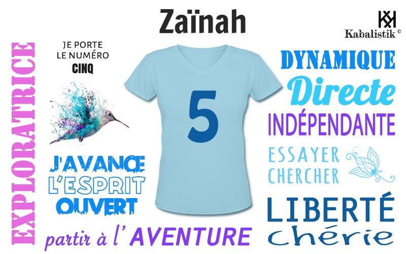 La signification numérologique du prénom Zaïnah
