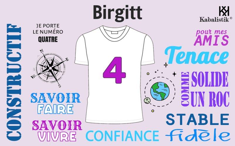 La signification numérologique du prénom Birgitt